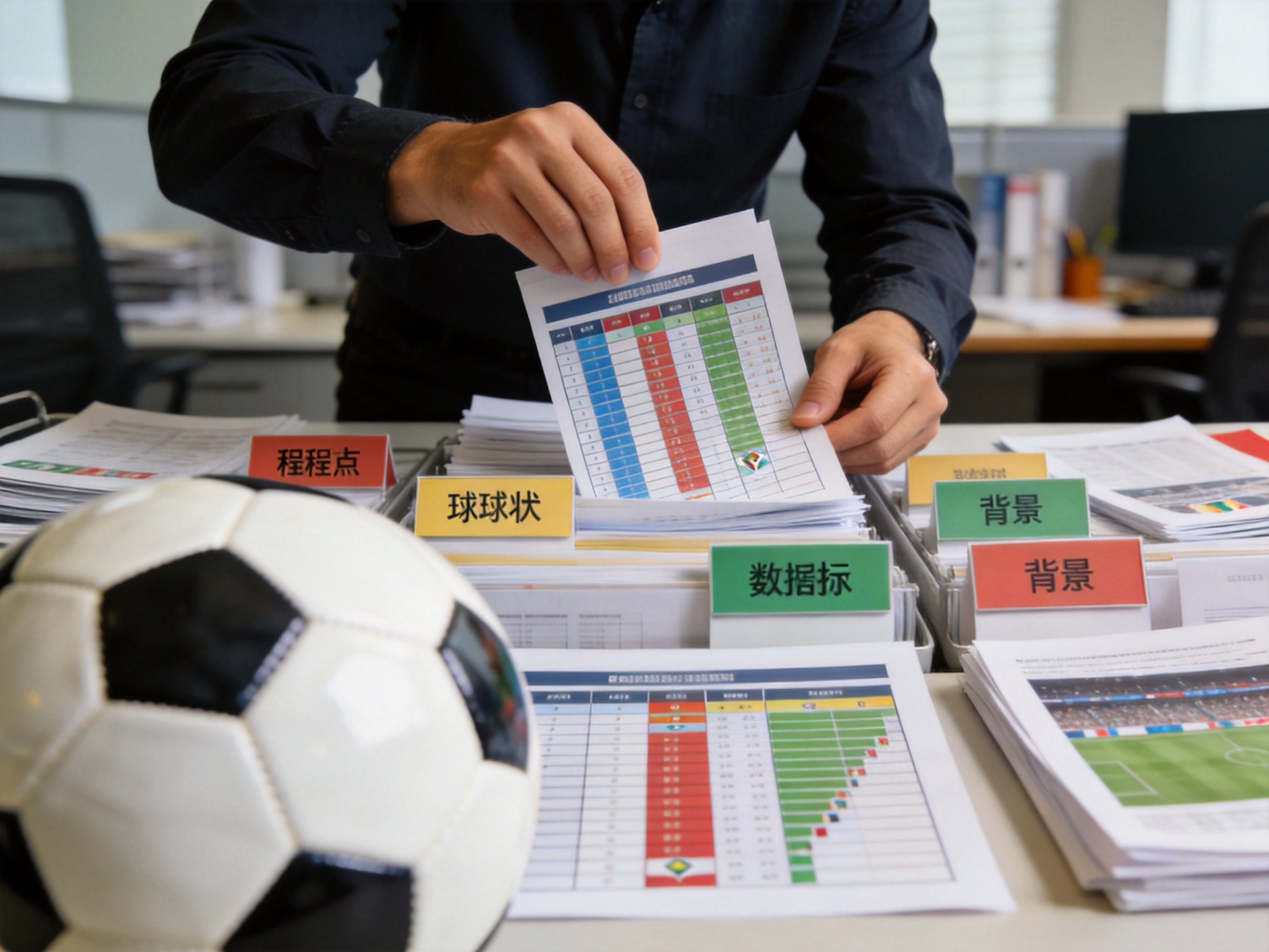 内容方向模块配图，示意体育赛事资讯在页面中按主题分类整理的过程